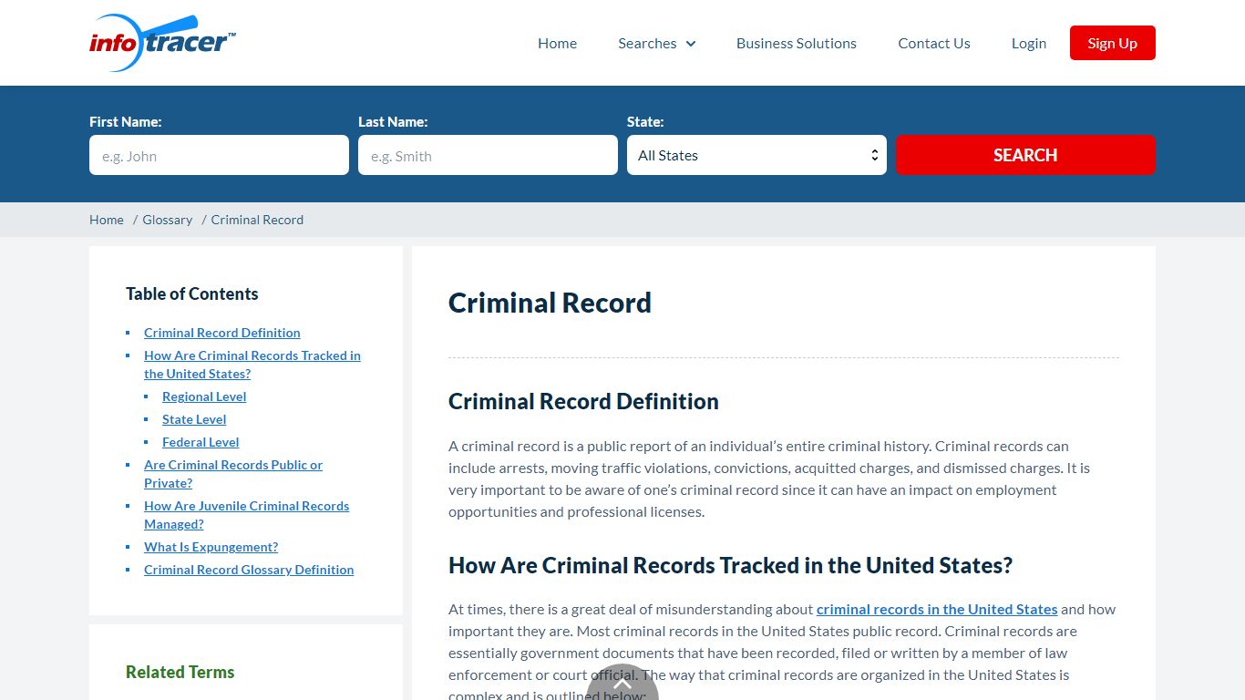 What Is Criminal Record? - Meaning and Definition - InfoTracer
